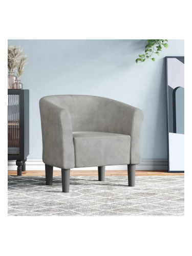 Sonata H Объл фотьойл, светлосив, кадифе