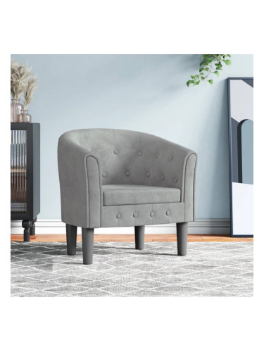 Sonata H Объл фотьойл, светлосив, кадифе