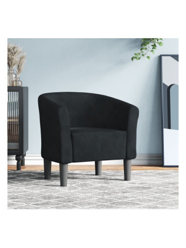 Sonata H Объл фотьойл, черна, кадифе