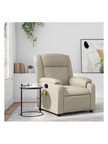 Sonata H Масажен стол реклайнер, кремав, изкуствена кожа