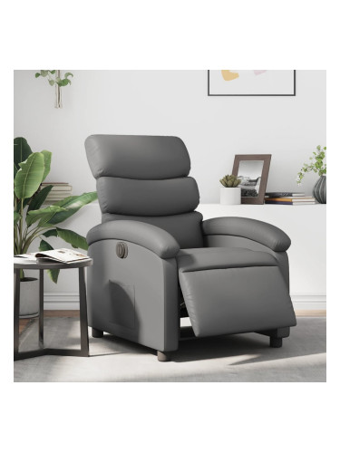 Sonata H Електрически реклайнер стол, сив, изкуствена кожа