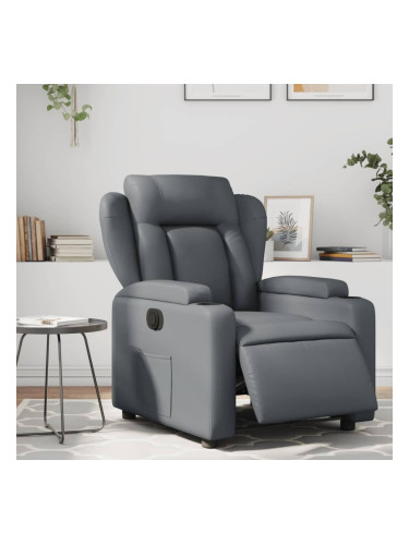 Sonata H Електрически реклайнер стол, сив, изкуствена кожа