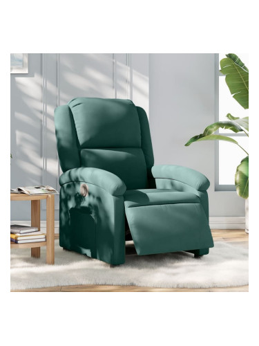 Sonata H Електрически реклайнер стол, тъмнозелен, кадифе