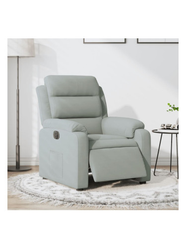 Sonata H Електрически реклайнер стол, светлосив, кадифе