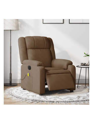 Sonata H Електрически масажен реклайнер стол, кафяв, текстил