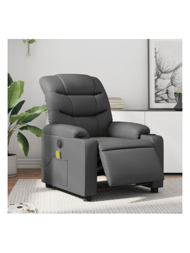 Sonata H Електрически масажен реклайнер стол, сив, изкуствена кожа