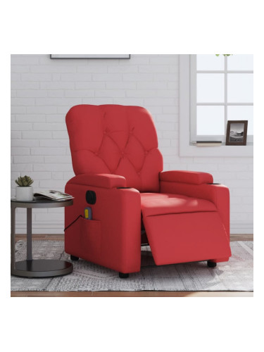 Sonata H Електрически масажен реклайнер стол, червен, изкуствена кожа