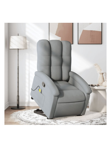 Sonata H Изправящ масажен реклайнер стол, светлосив, текстил