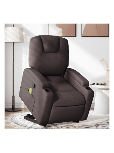 Sonata H Изправящ масажен реклайнер стол, тъмнокафяв, текстил