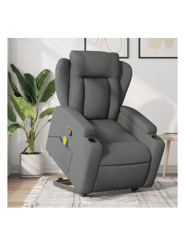 Sonata H Изправящ масажен реклайнер стол,тъмносив, текстил