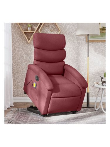 Sonata H Електрически изправящ масажен реклайнер виненочервен текстил