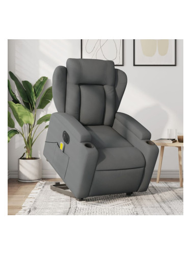 Sonata H Електрически изправящ масажен реклайнер стол тъмносив текстил