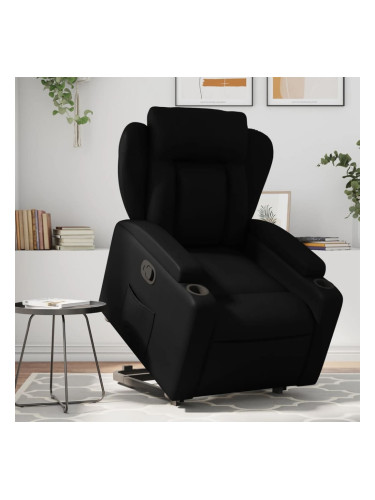 Sonata H Изправящ реклайнер стол, черен, изкуствена кожа