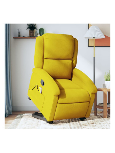 Sonata H Изправящ масажен реклайнер стол, жълт, кадифе