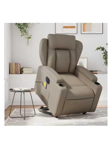 Sonata H Електрически изправящ масажен реклайнер, капучино, еко кожа