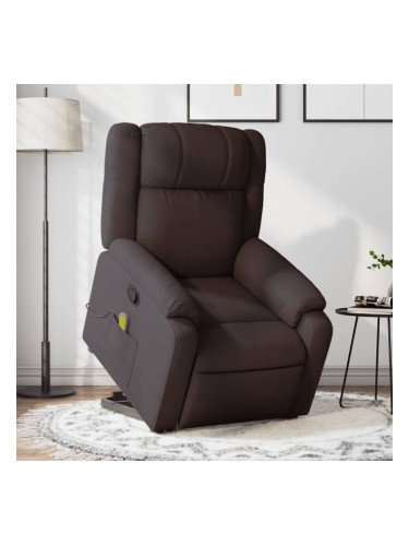 Sonata H Изправящ масажен реклайнер стол, тъмнокафяв, текстил