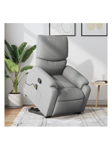 Sonata H Изправящ масажен реклайнер стол, светлосив, текстил