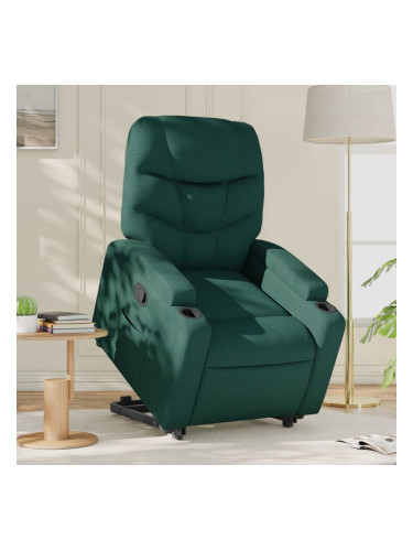 Sonata H Изправящ реклайнер стол, тъмнозелен, текстил