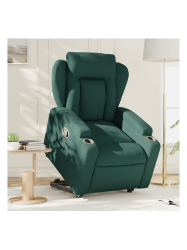 Sonata H Изправящ реклайнер стол, тъмнозелен, текстил