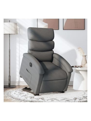 Sonata H Електрически изправящ реклайнер стол, тъмносив, текстил