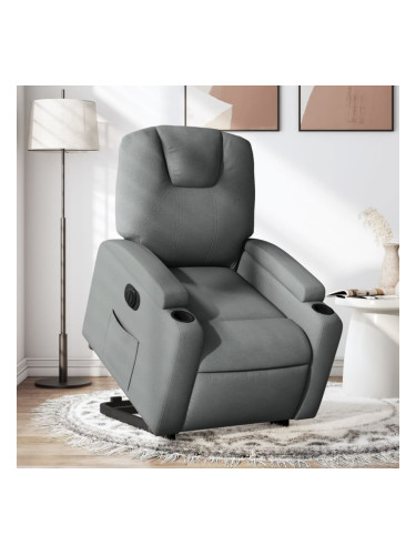 Sonata H Електрически изправящ реклайнер стол, тъмносив, текстил