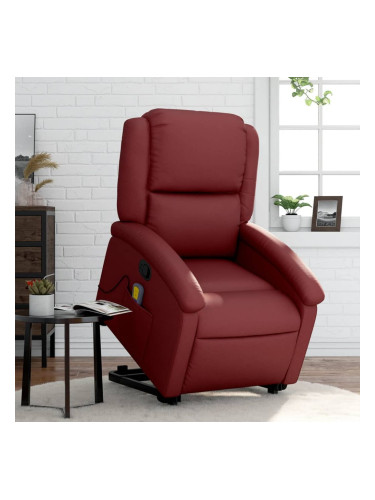 Sonata H Изправящ масажен наклоняем стол, виненочервен, изкуствена кожа