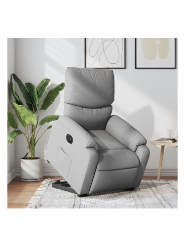 Sonata H Електрически изправящ реклайнер стол, светлосив, текстил