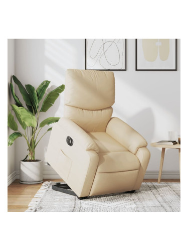 Sonata H Електрически изправящ реклайнер стол, кремав, текстил