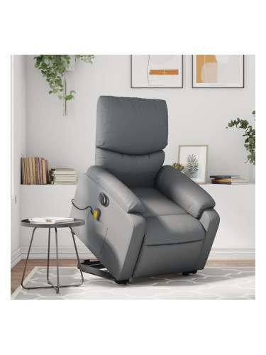 Sonata H Електрически изправящ масажен реклайнер стол, сив, еко кожа