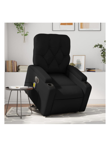 Sonata H Електрически изправящ масажен реклайнер стол, черен, еко кожа