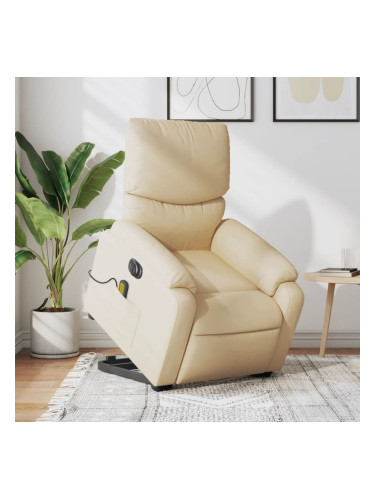 Sonata H Електрически изправящ масажен реклайнер стол кремав текстил