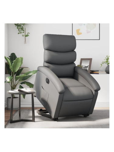 Sonata H Електрически изправящ реклайнер стол, сив, изкуствена кожа