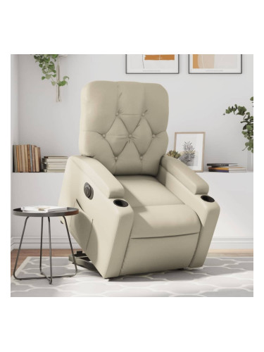 Sonata H Електрически изправящ реклайнер стол, кремав, изкуствена кожа