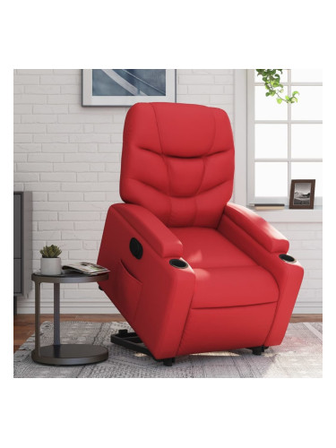 Sonata H Електрически изправящ реклайнер стол, червен, изкуствена кожа