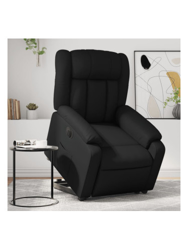 Sonata H Електрически изправящ реклайнер стол, черен, еко кожа