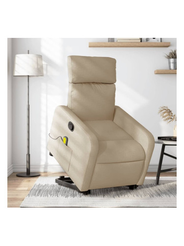 Sonata H Изправящ масажен реклайнер стол, кремав, текстил