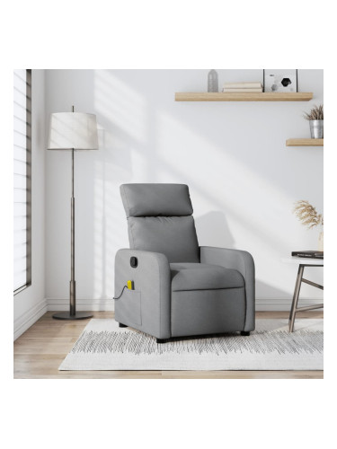 Sonata H Масажен реклайнер стол, светлосив, текстил