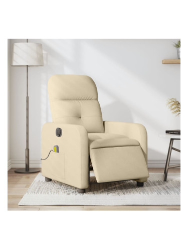 Sonata H Електрически масажен реклайнер стол, кремав, текстил