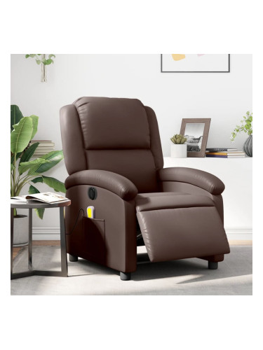 Sonata H Електрически масажен реклайнер стол, кафяв, изкуствена кожа
