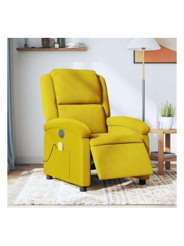 Sonata H Електрически масажен реклайнер стол, жълт, кадифе
