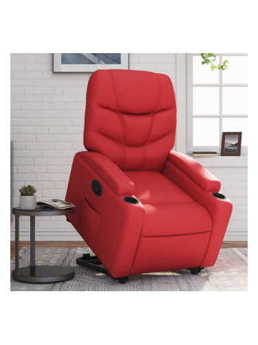 Sonata H Изправящ реклайнер стол, червен, изкуствена кожа