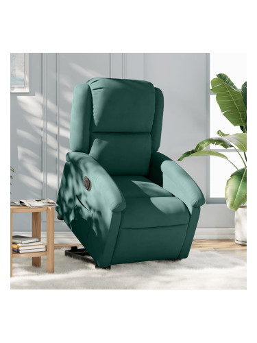 Sonata H Електрически изправящ реклайнер стол, тъмнозелен, кадифе