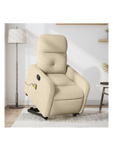 Sonata H Изправящ масажен реклайнер стол, кремав, текстил