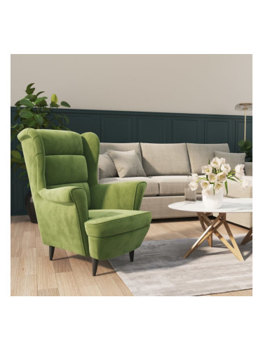 Sonata H Фотьойл, светлозелен, кадифе