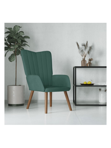 Sonata H Релаксиращ стол, тъмнозелен, кадифе