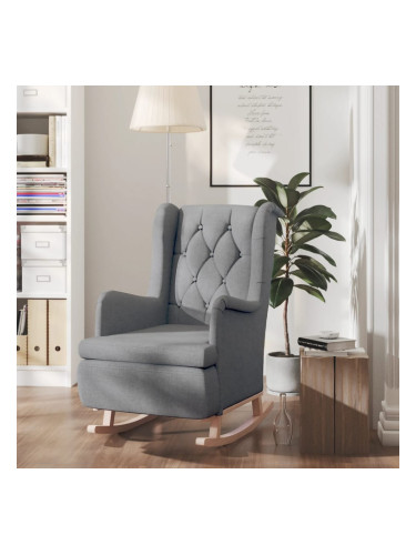 Sonata H Люлеещ фотьойл с крака от каучук масив, светлосив, текстил