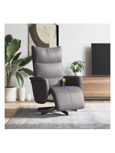 Sonata H Масажен реклайнер стол с опора за крака, сив, изкуствена кожа