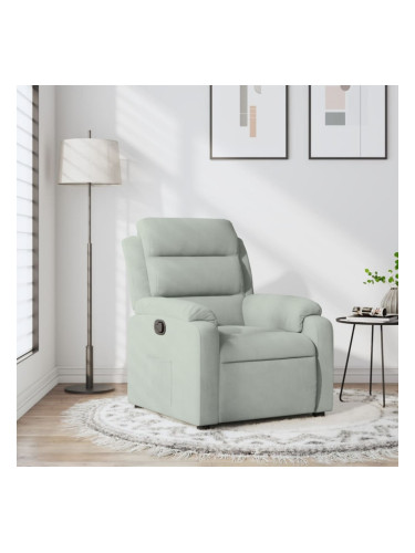 Sonata H Реклайнер стол, светлосив, кадифе