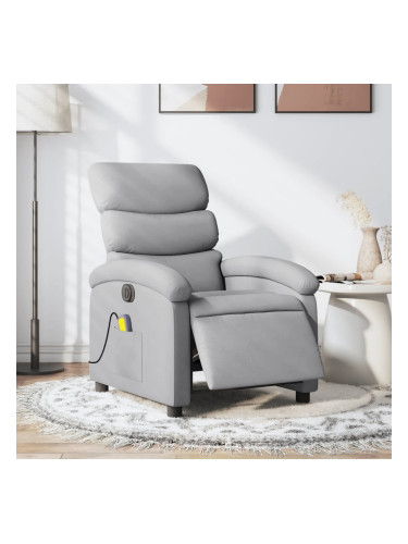 Sonata H Електрически масажен реклайнер стол, светлосив, текстил