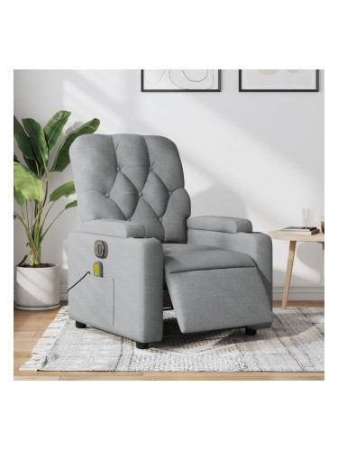 Sonata H Електрически масажен реклайнер стол, светлосив, текстил